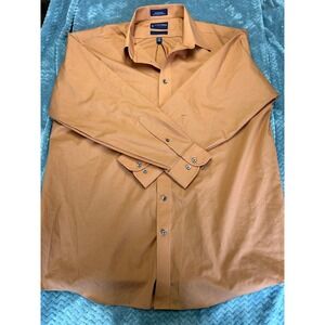 Stafford Performance Super Shirt Mens 17.5 34/35 Classic Fit Burnt Orange